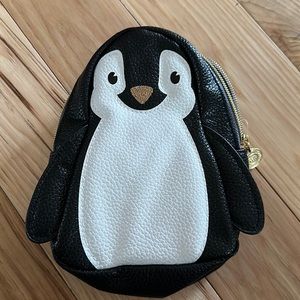 Bath and Body: Black, White, Gold Nose Penguin Makeup Bag  🐧